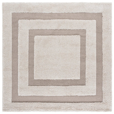 Safavieh Florida Shag 6'-7" x 6'-7" Rug in Beige / Dark Beig