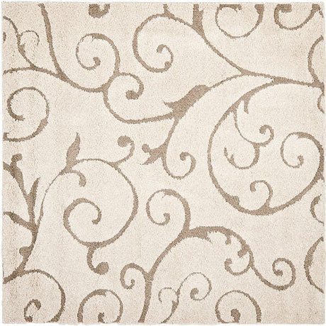 Safavieh Florida Shag Sg455 - 1113 Cream / Beige Rugs - Safavieh - sg455 - 1113 - 5sq