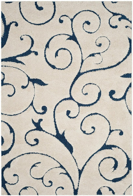 Safavieh Florida Shag Sg455 - 1165 Cream / Blue Rugs - Safavieh - sg455 - 1165 - 3