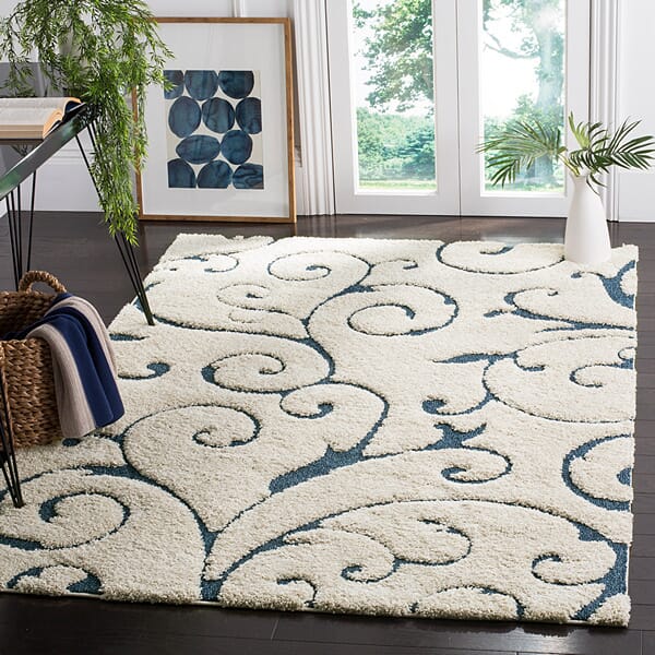 Safavieh Florida Shag Sg455 - 1165 Cream / Blue Rugs - Safavieh - sg455 - 1165 - 3