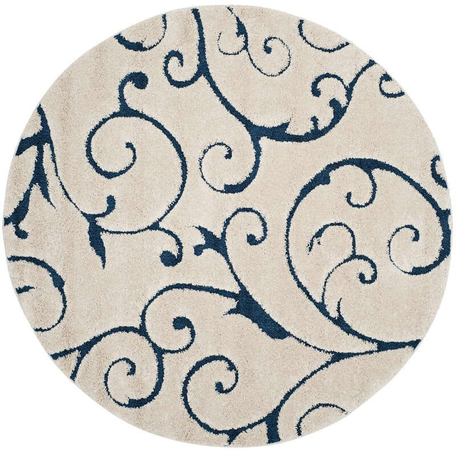 Safavieh Florida Shag Sg455 - 1165 Cream / Blue Rugs - Safavieh - sg455 - 1165 - 4r