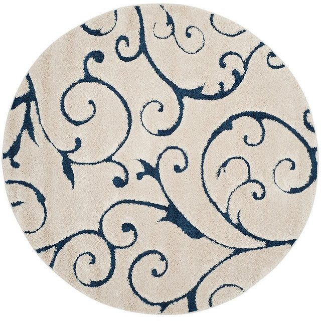 Safavieh Florida Shag Sg455 - 1165 Cream / Blue Rugs - Safavieh - sg455 - 1165 - 7r