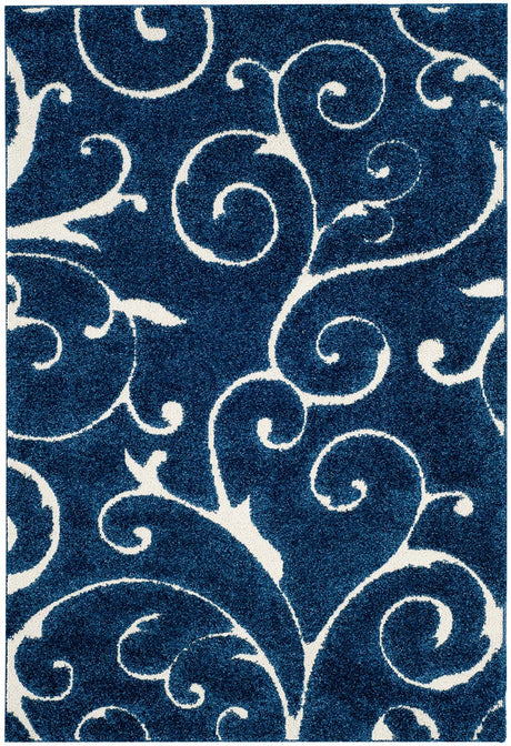 Safavieh Florida Shag Sg455 - 6511 Dark Blue / Cream Rugs - Safavieh - sg455 - 6511 - 24