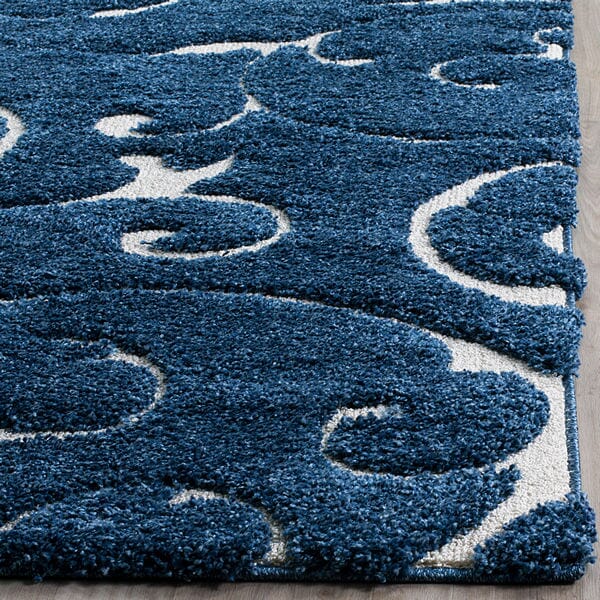 Safavieh Florida Shag Sg455 - 6511 Dark Blue / Cream Rugs - Safavieh - sg455 - 6511 - 24