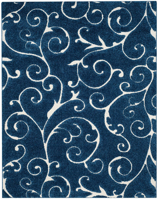 Safavieh Florida Shag Sg455 - 6511 Dark Blue / Cream Rugs - Safavieh - sg455 - 6511 - 27