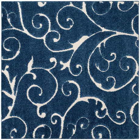 Safavieh Florida Shag Sg455 - 6511 Dark Blue / Cream Rugs - Safavieh - sg455 - 6511 - 27