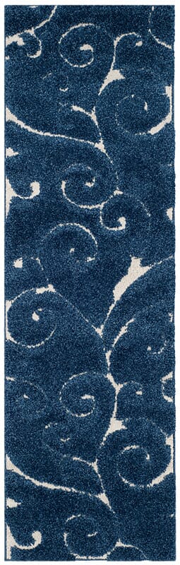 Safavieh Florida Shag Sg455 - 6511 Dark Blue / Cream Rugs - Safavieh - sg455 - 6511 - 27