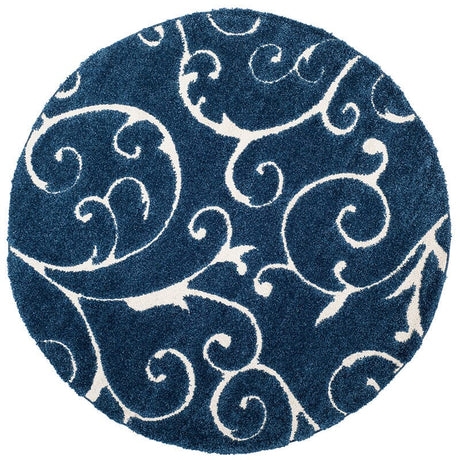 Safavieh Florida Shag Sg455 - 6511 Dark Blue / Cream Rugs - Safavieh - sg455 - 6511 - 27