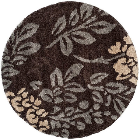 Safavieh Florida Shag Sg456 - 2880 Dark Brown / Grey Rugs - Safavieh - sg456 - 2880 - 4r