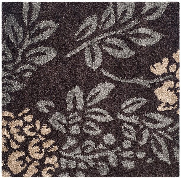 Safavieh Florida Shag Sg456 - 2880 Dark Brown / Grey Rugs - Safavieh - sg456 - 2880 - 4sq