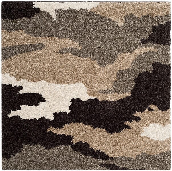 Safavieh Florida Shag Sg457 - 7913 Smoke / Beige Rugs - Safavieh - sg457 - 7913 - 4sq