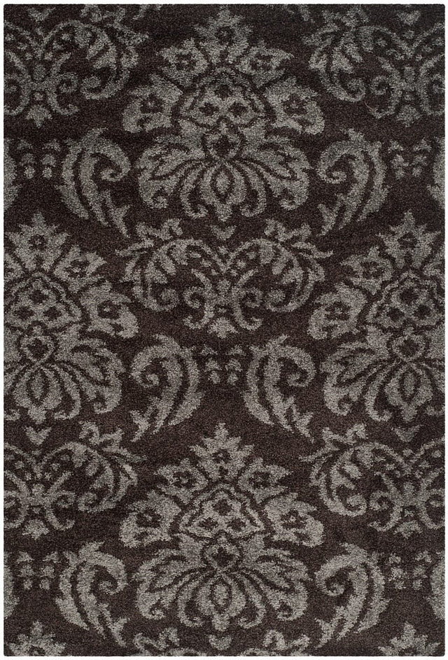 Safavieh Florida Shag Sg460 - 2879 Dark Brown / Smoke Rugs - Safavieh - sg460 - 2879 - 5r