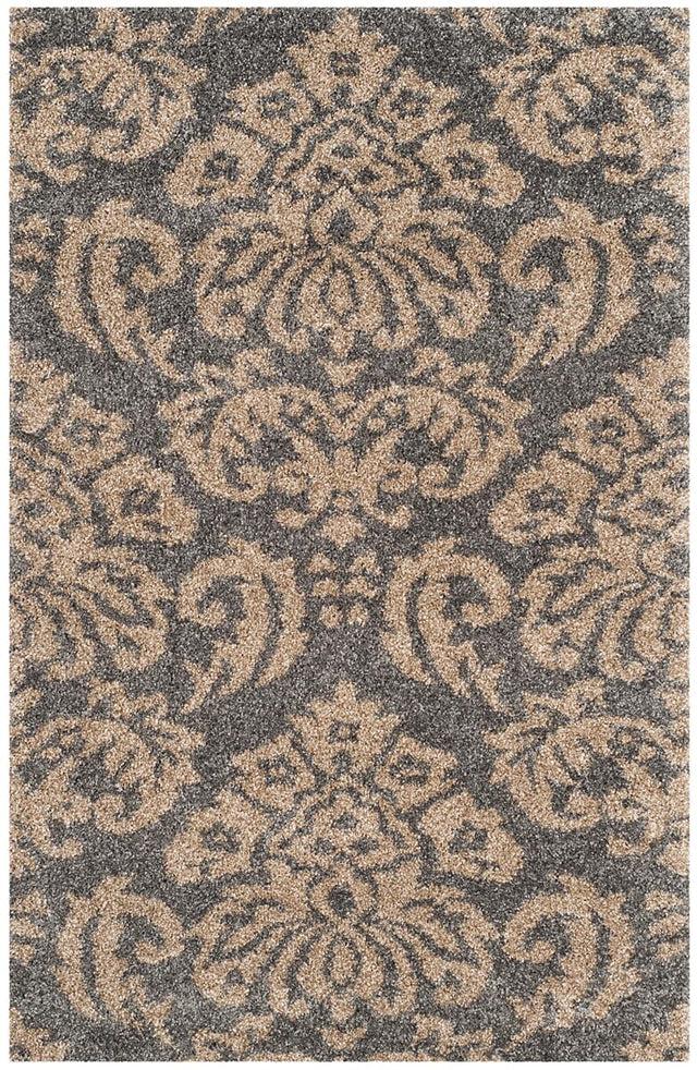 Safavieh Florida Shag Sg460 - 8013 Grey / Beige Rugs - Safavieh - sg460 - 8013 - 4r