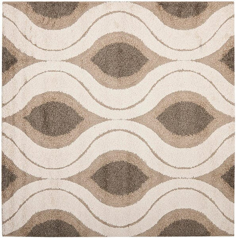 Safavieh Florida Shag Sg461 - 1179 Cream / Smoke Rugs - Safavieh - sg461 - 1179 - 4sq