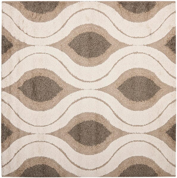 Safavieh Florida Shag Sg461 - 1179 Cream / Smoke Rugs - Safavieh - sg461 - 1179 - 4sq