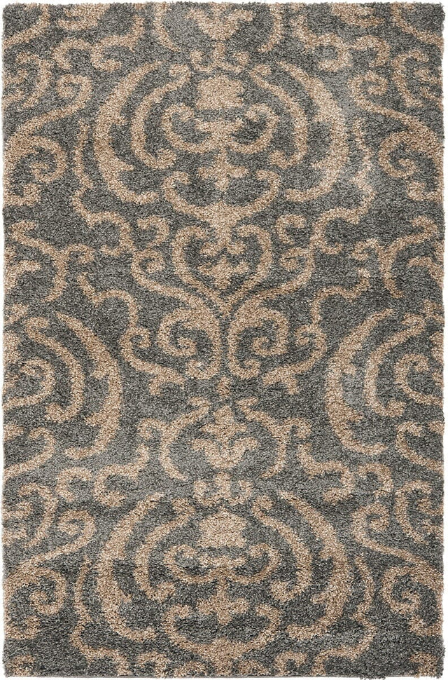 Safavieh Florida Shag Sg462 - 8013 Grey / Beige Rugs - Safavieh - sg462 - 8013 - 4r