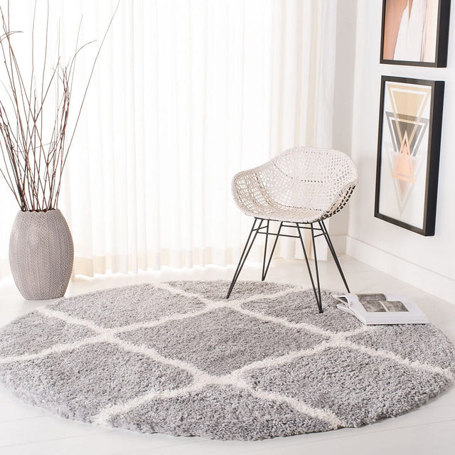 Safavieh Fontana Shag Fnt821G Grey / Cream Rugs - Safavieh - fnt821g - 7sq