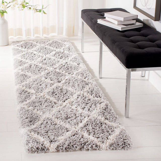 Safavieh Fontana Shag Fnt821G Grey / Cream Rugs - Safavieh - fnt821g - 7sq