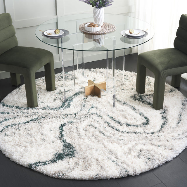 Safavieh Fontana Shag Fnt848B Ivory/Green Rug - Safavieh - fnt848b - 7r