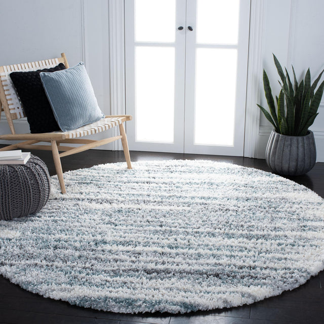 Safavieh Fontana Shag Fnt850B Ivory/Teal Rugs - Safavieh - fnt850b - 7r
