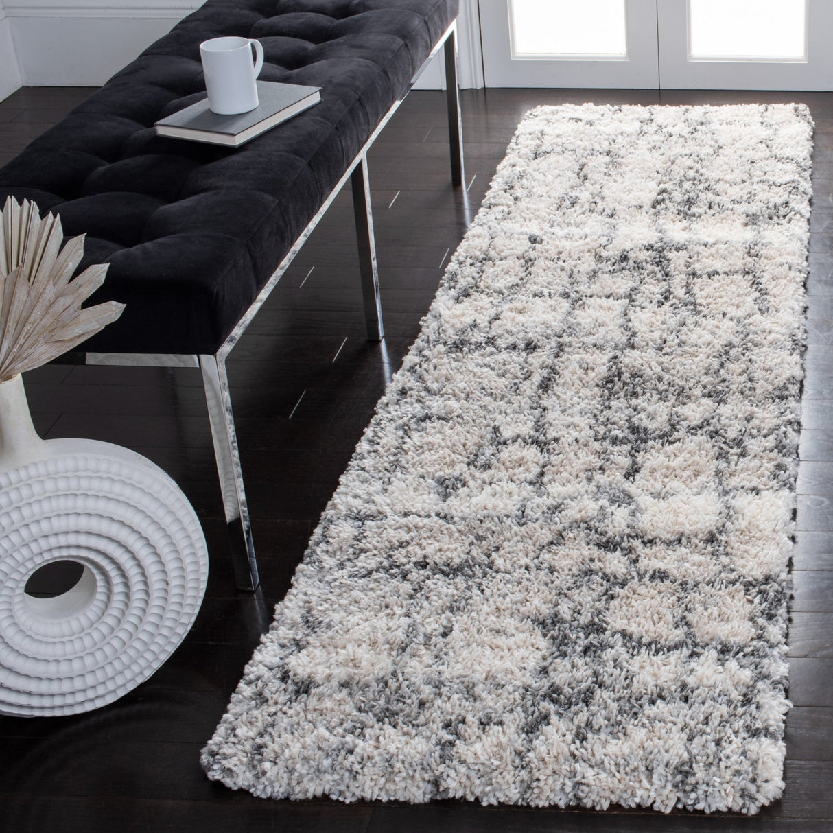 Safavieh Fontana Shag Fnt851A Ivory/Grey Rugs - Safavieh - fnt851a - 7r