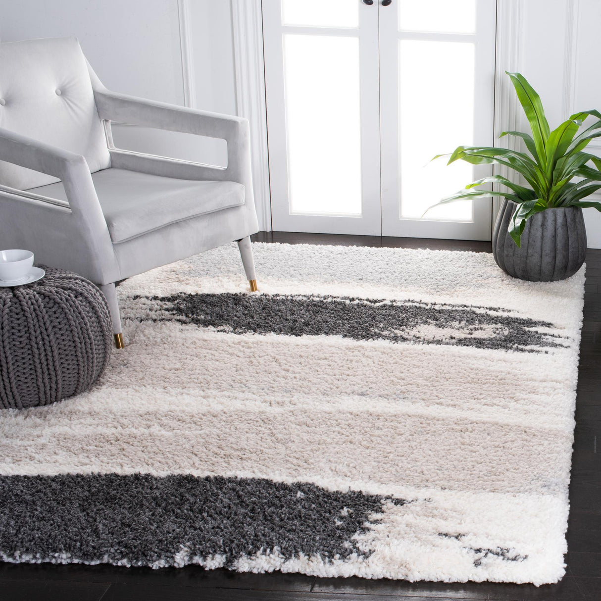 Safavieh Fontana Shag Fnt898F Grey/Ivory Rug - Safavieh - fnt898f - 2
