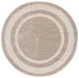 Safavieh Gemma Shag 6'-7" x 6'-7" Rug in Beige / Ivory