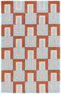 Safavieh Genre 4'-0" x 6'-0" Rug in Light Blue / Rust