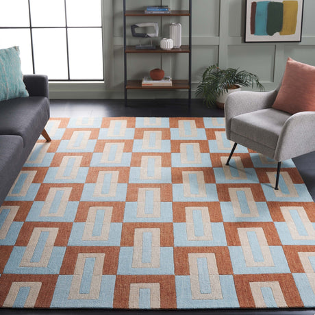 Safavieh Genre Gre102M Light Blue/Rust Rug - Safavieh - gre102m - 28