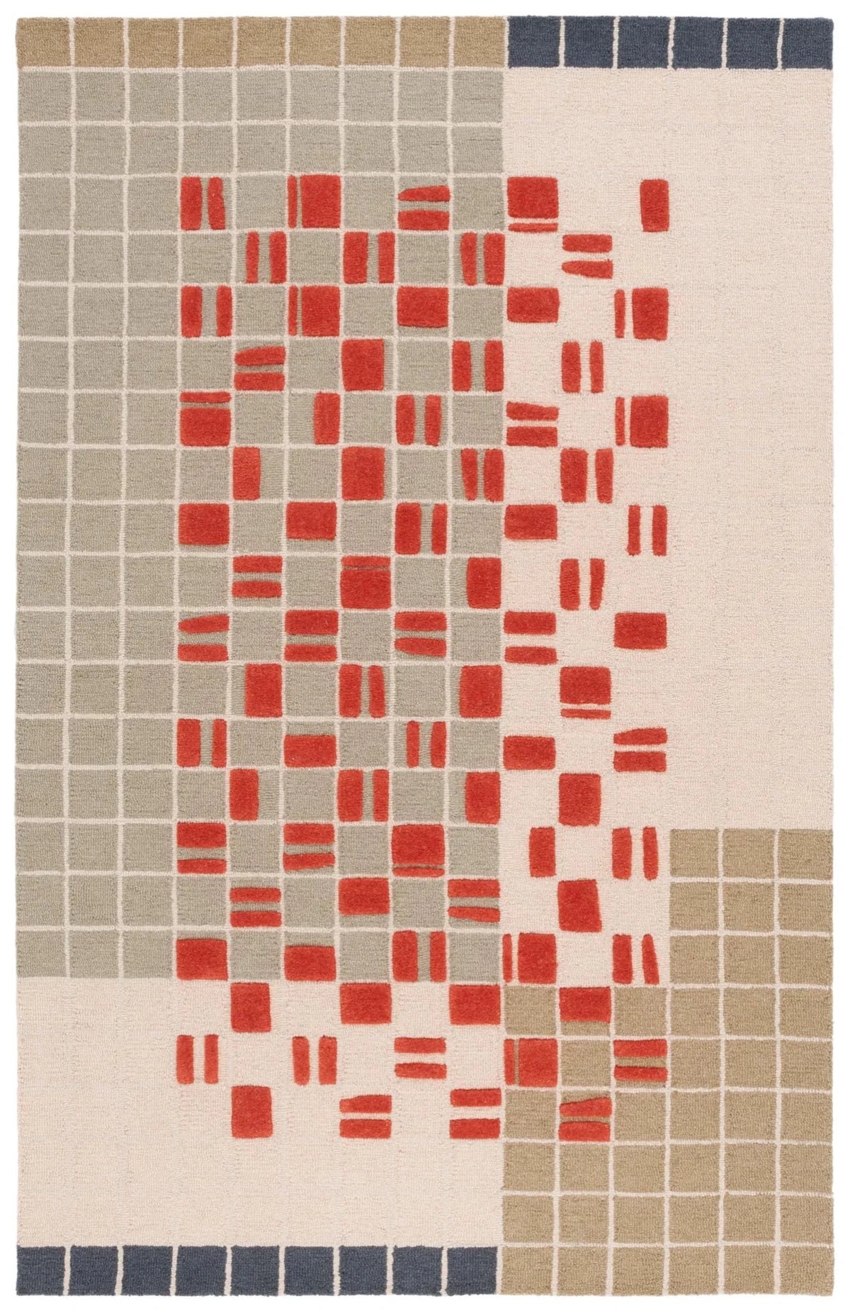 Safavieh Genre 4'-0" x 6'-0" Rug in Grey / Red