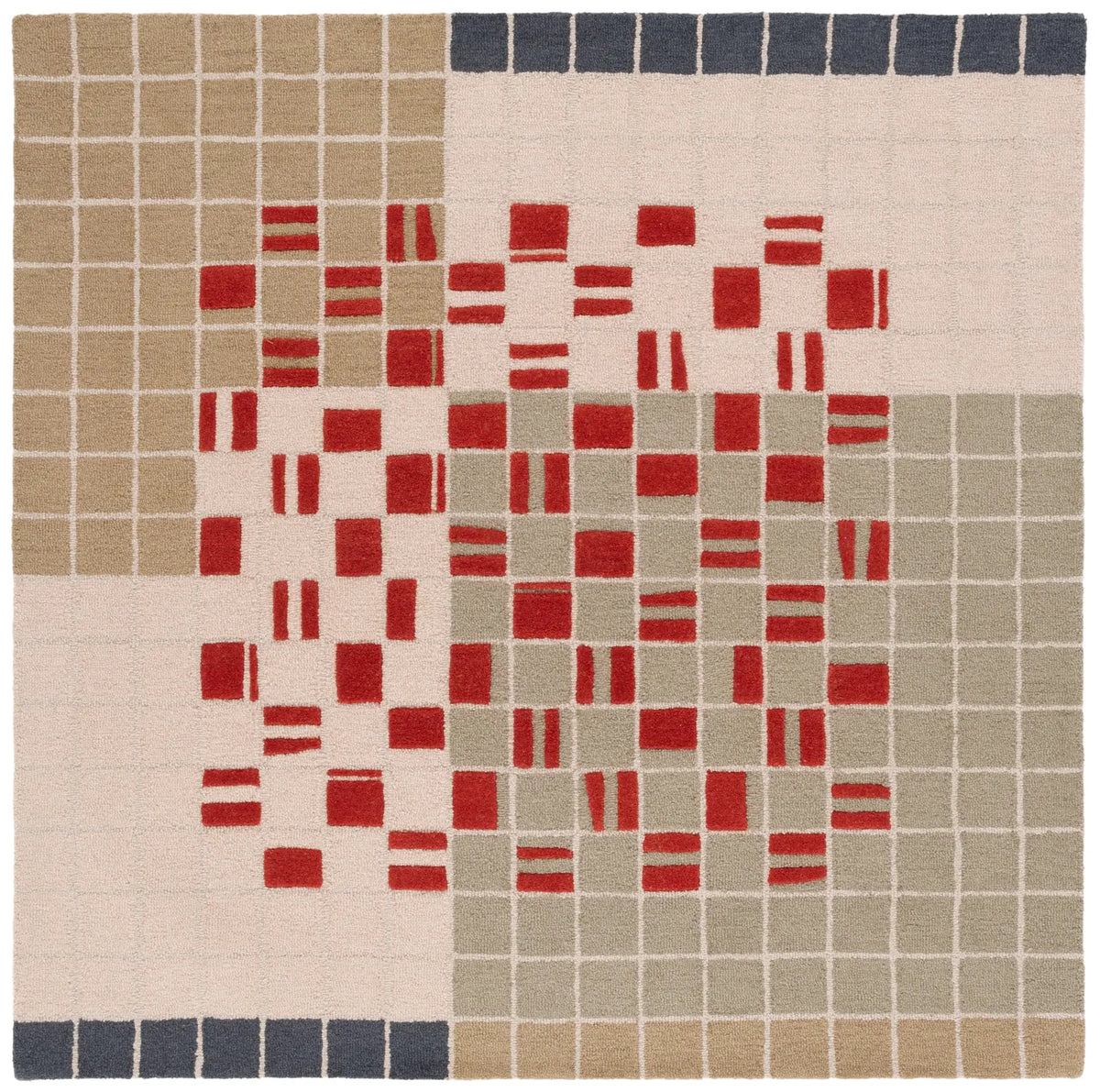 Safavieh Genre 5'-0" x 5'-0" Rug in Grey / Red
