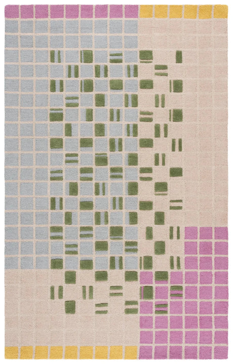 Safavieh Genre 4'-0" x 6'-0" Rug in Light Pink / Green