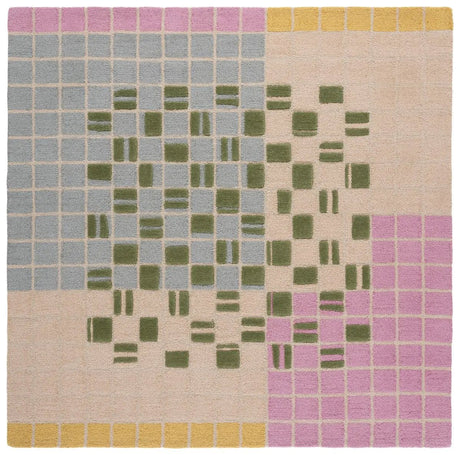 Safavieh Genre 6'-0" x 6'-0" Rug in Light Pink / Green