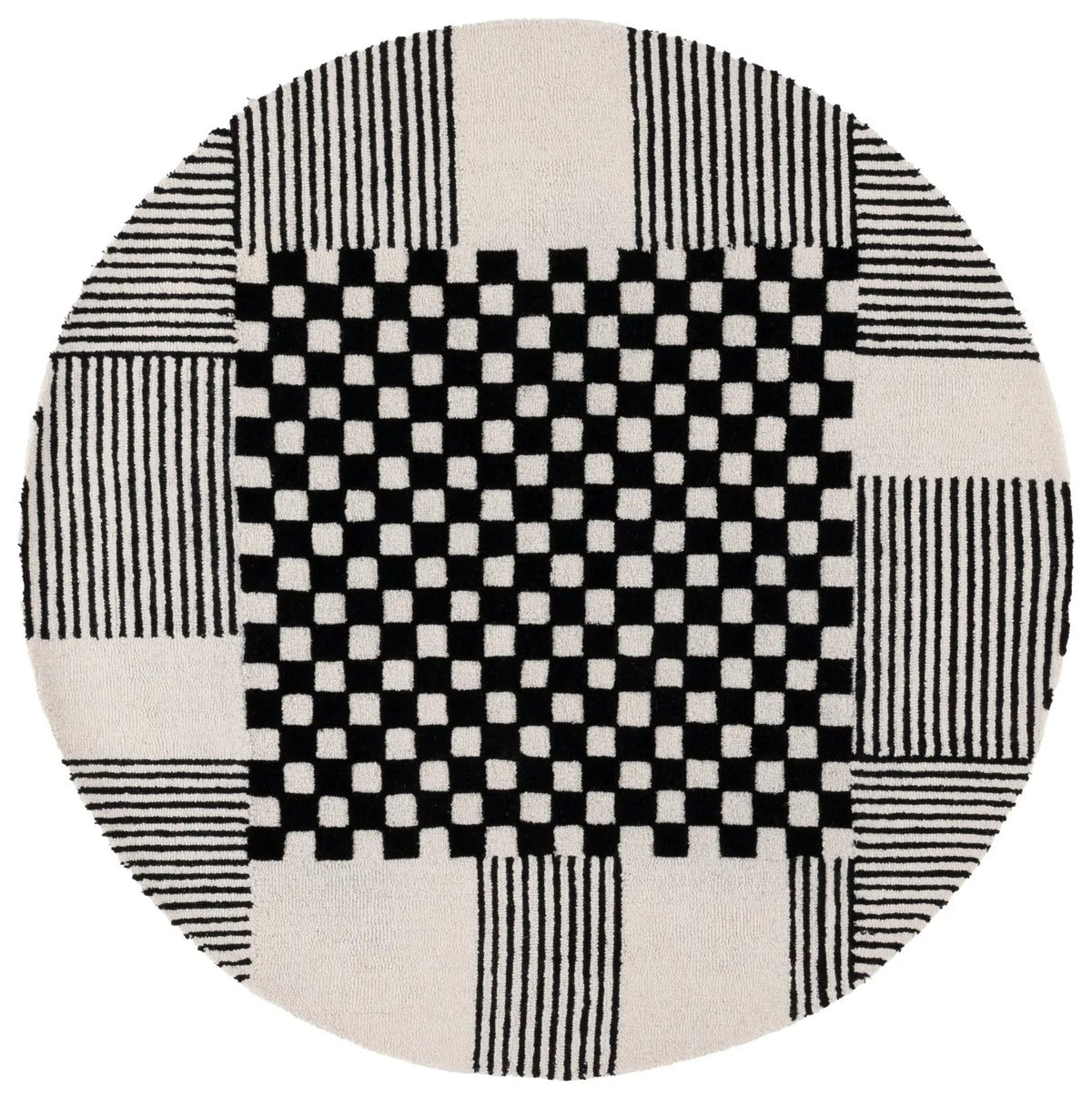 Safavieh Genre 6'-0" x 6'-0" Rug in Black / Ivory