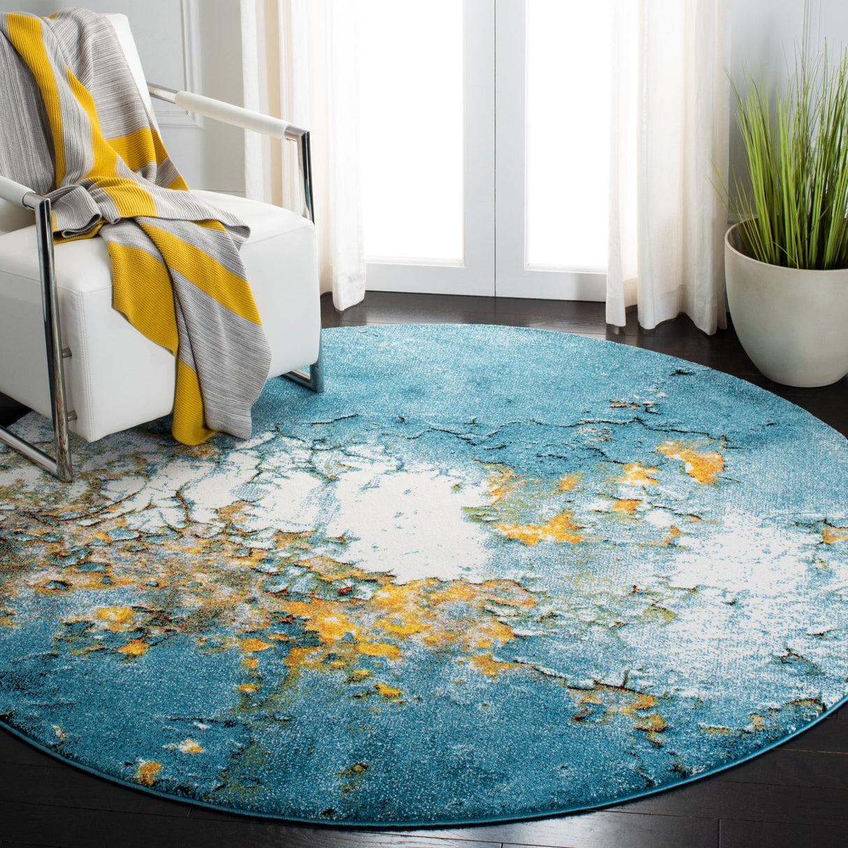 Safavieh Glacier Gla125M Blue/Gold Rugs - Safavieh - gla125m - 3