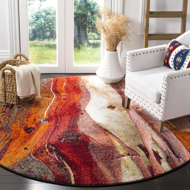 Safavieh Glacier Gla126A Red/Multi Rug - gla126a-3sq