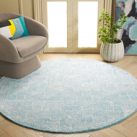 Safavieh Glamour Glm401K Ivory/Turquoise Rug - Safavieh - glm401k - 6r