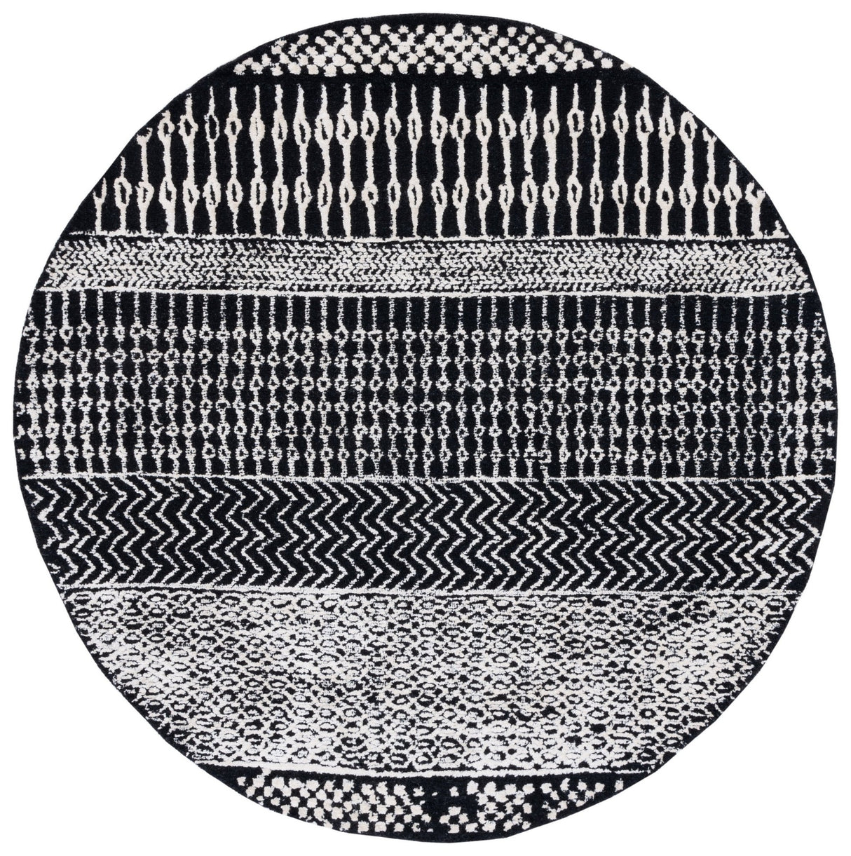 Safavieh Glamour Glm538Z Black/Ivory Rug - Safavieh - glm538z - 6r