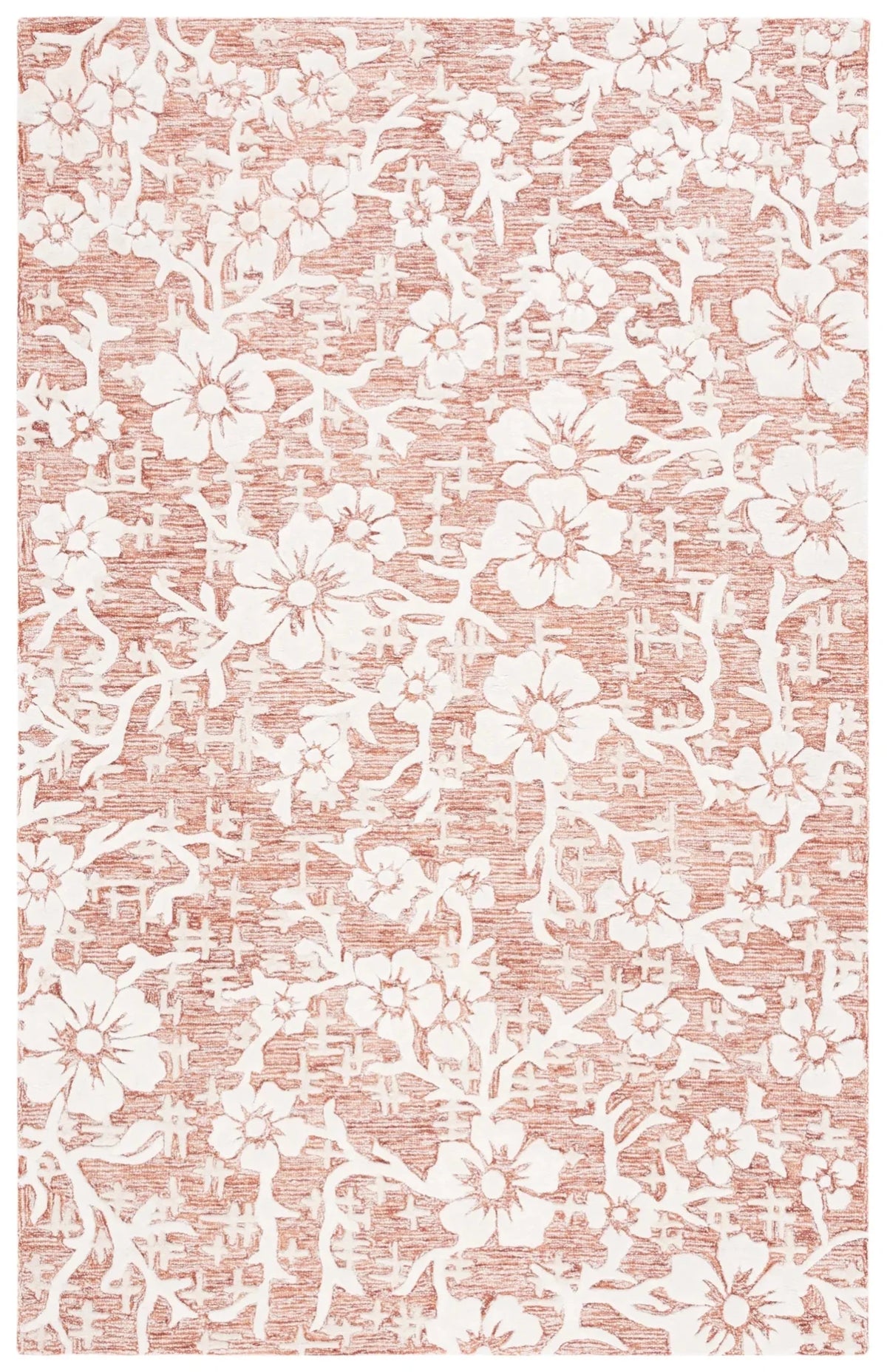 Safavieh Glamour 4'-0" x 6'-0" Rug in Rust / Ivory
