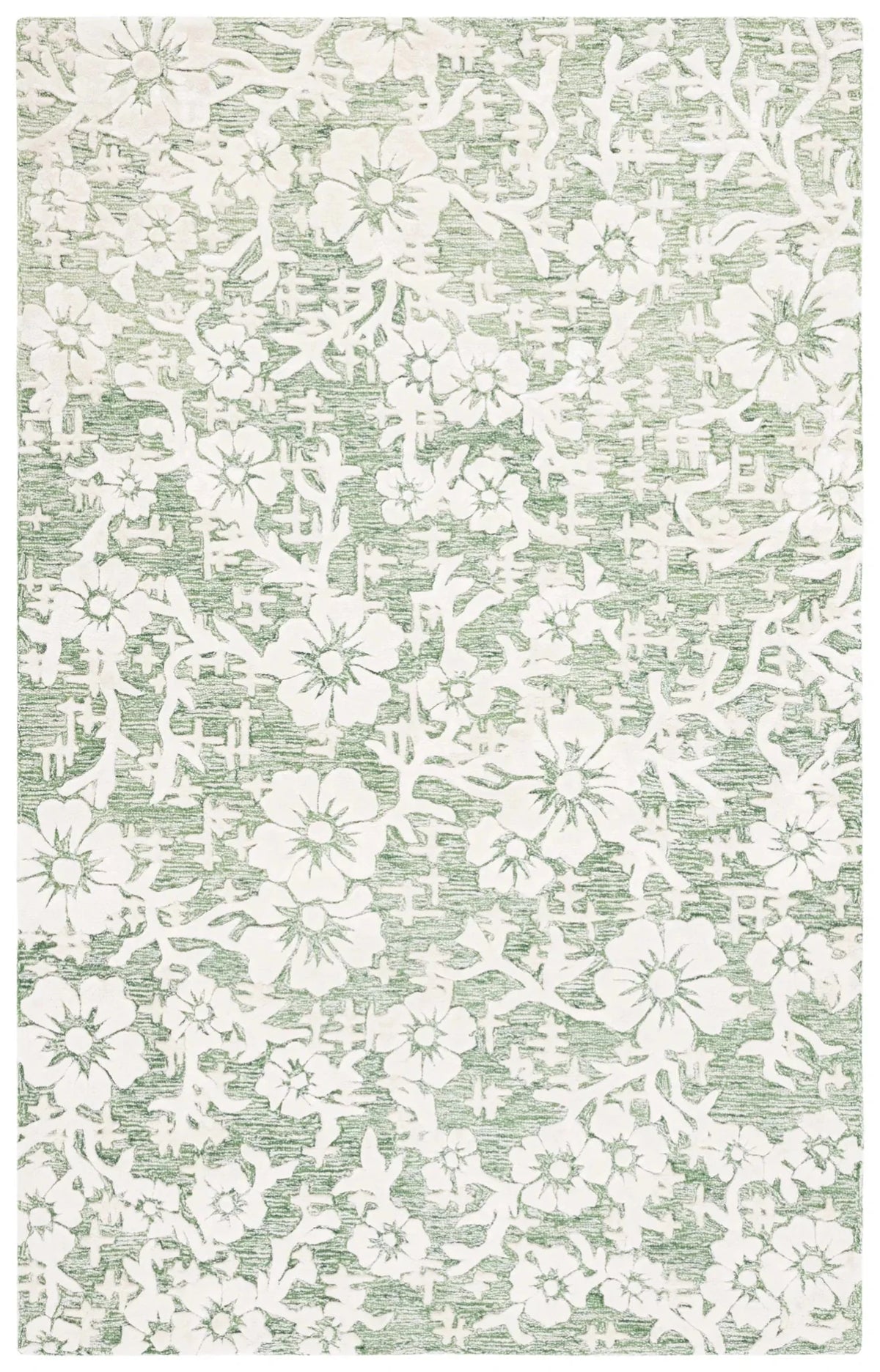 Safavieh Glamour 4'-0" x 6'-0" Rug in Green / Ivory