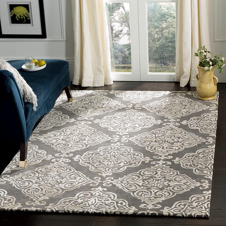 Safavieh Glamour Glm568D Dark Grey / Ivory Rugs - Safavieh - glm568d - 2
