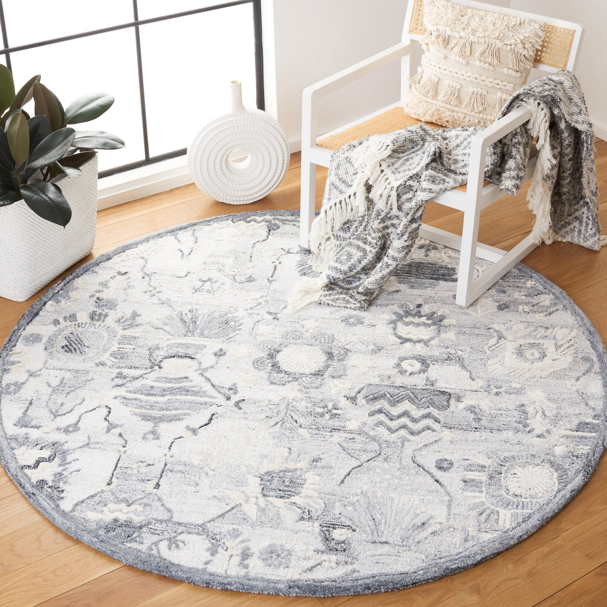 Safavieh Glamour Glm569A Ivory/Grey Rugs - Safavieh - glm569a - 6r