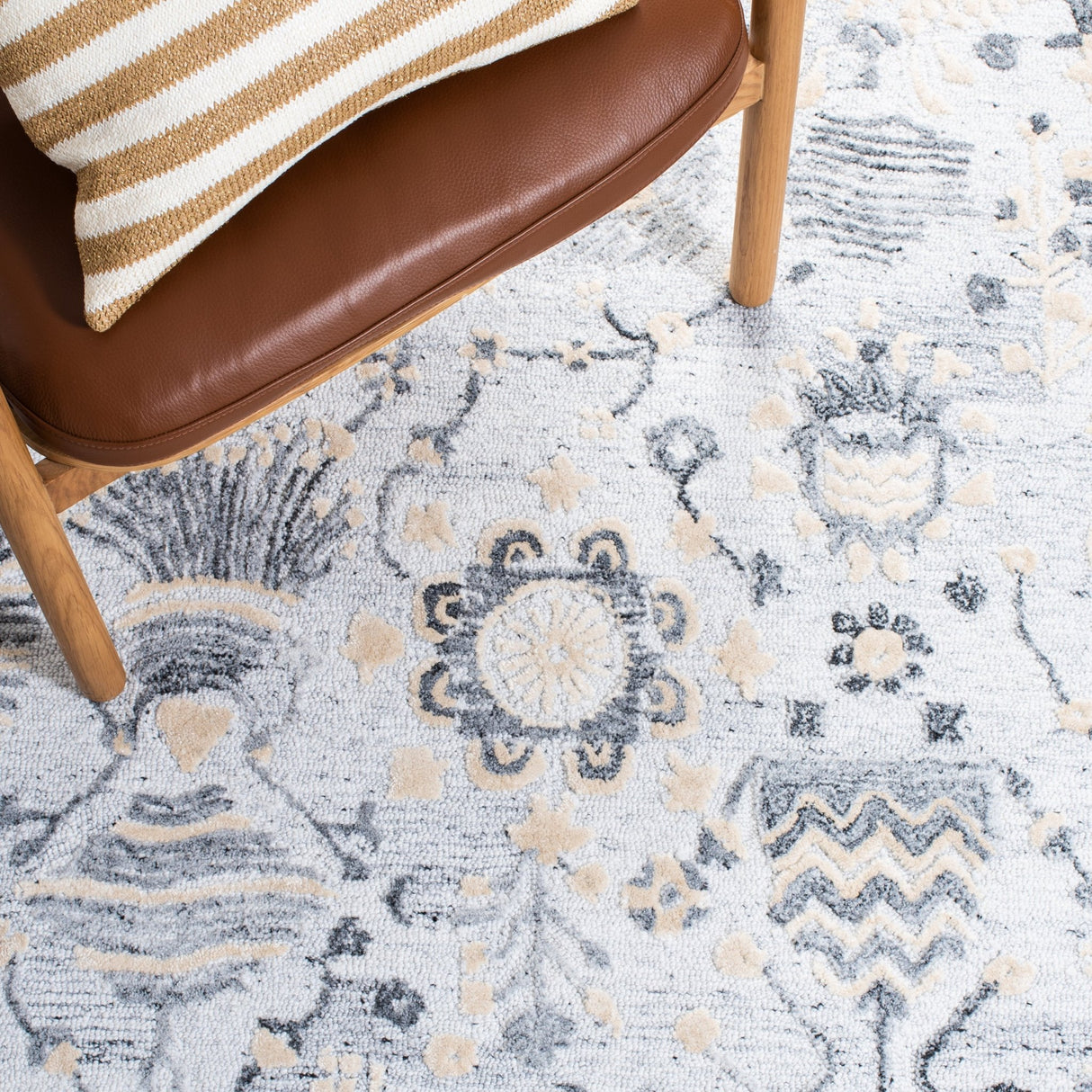 Safavieh Glamour Glm569A Ivory/Grey Rugs - Safavieh - glm569a - 6r