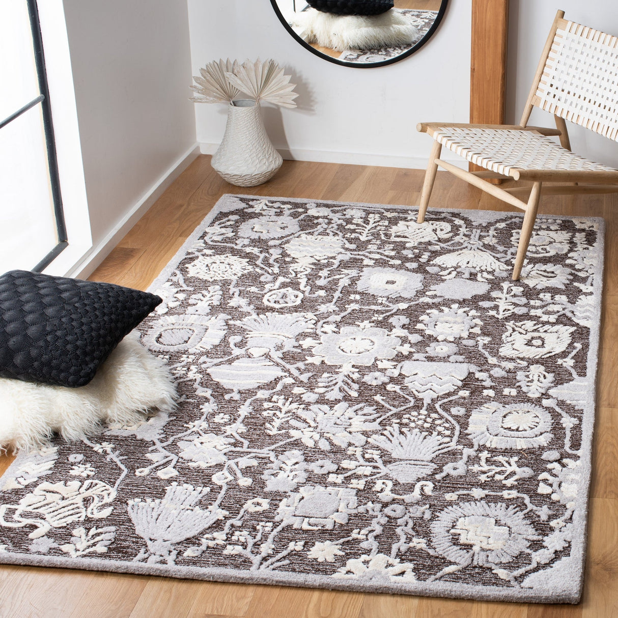 Safavieh Glamour Glm569T Dark Brown/Ivory Rugs - Safavieh - glm569t - 4