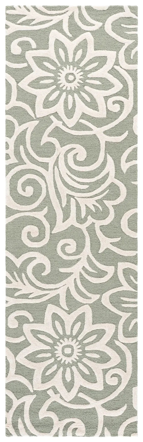 Safavieh Glamour 2'-3" x 8'-0" Rug in Sage Green / Ivory
