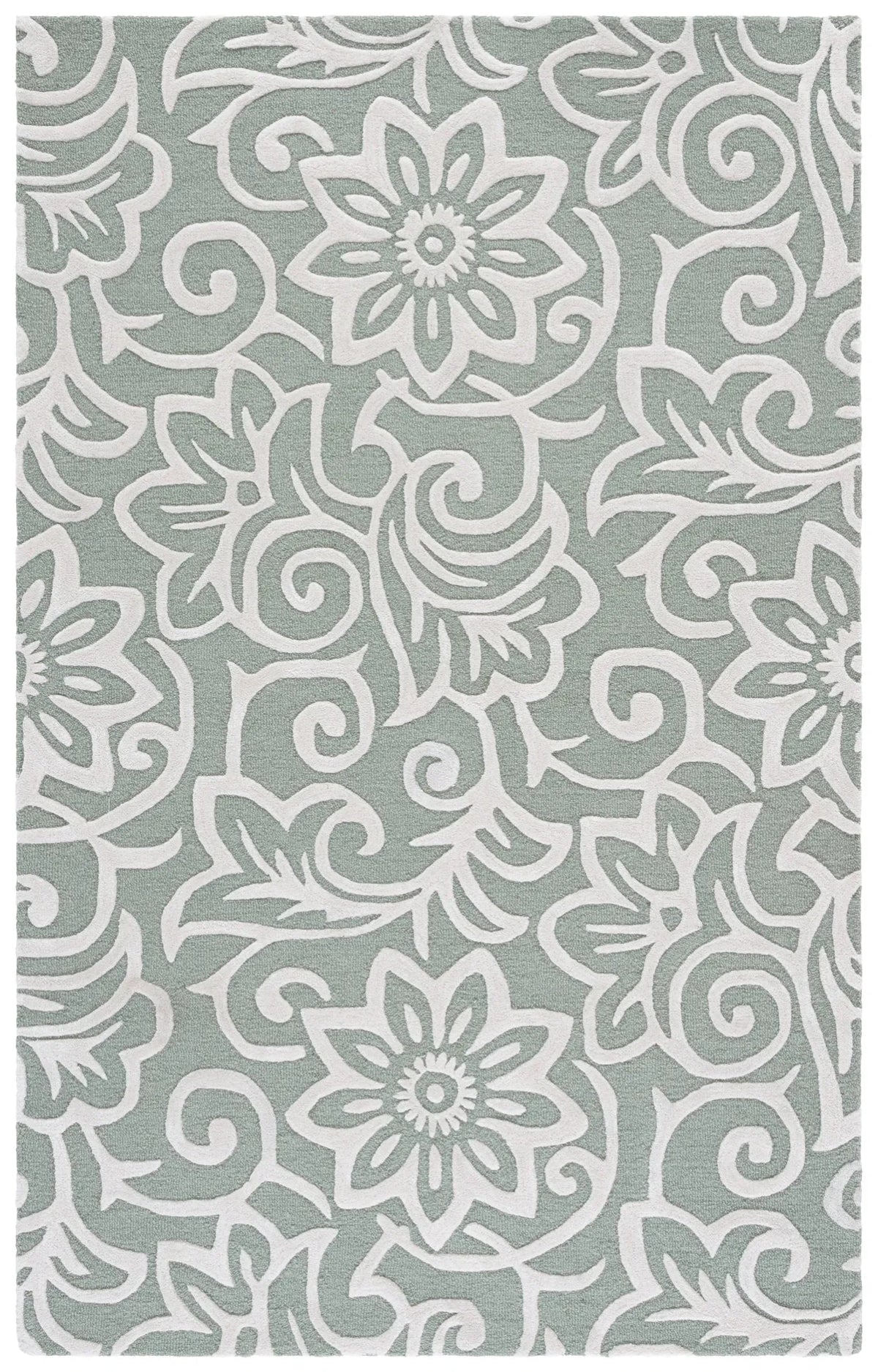 Safavieh Glamour 4'-0" x 6'-0" Rug in Sage Green / Ivory