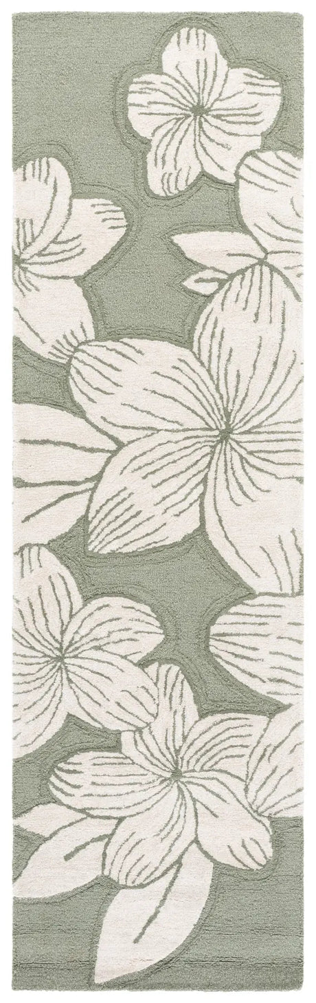 Safavieh Glamour 2'-3" x 8'-0" Rug in Sage Green / Ivory