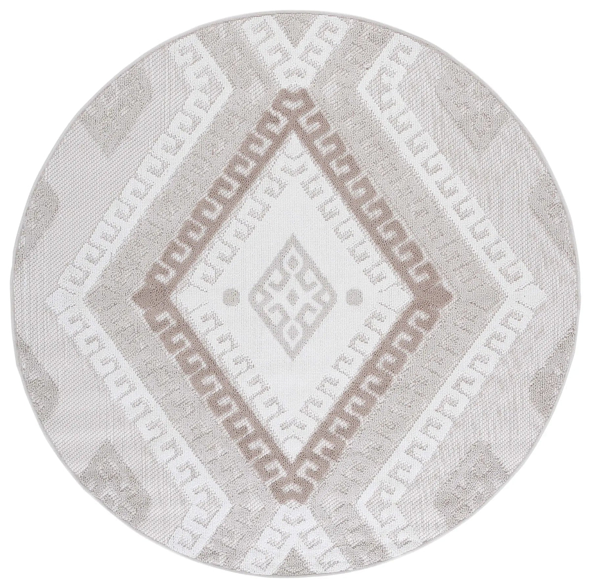 Safavieh Global 600 6'-7" x 6'-7" Rug in Grey / Ivory Taupe