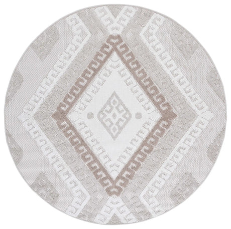Safavieh Global 600 6'-7" x 6'-7" Rug in Grey / Ivory Taupe