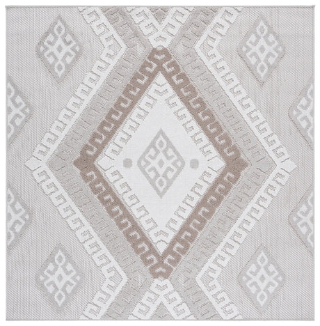 Safavieh Global 600 6'-7" x 6'-7" Rug in Grey / Ivory Taupe